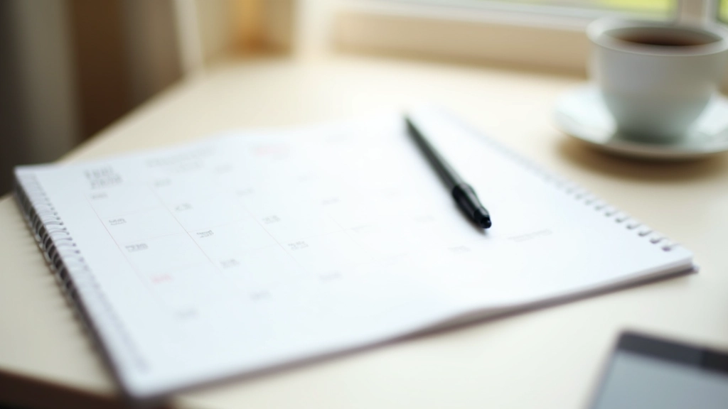 Open daily planner with time blocks marked for Pomodoro sessions, highlighter pen, and coffee on a minimalist workspace
